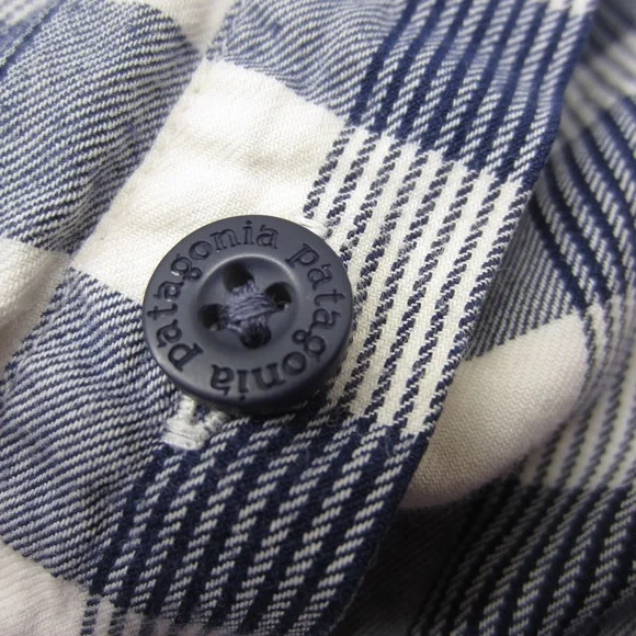 Patagonia Shirt Mens M Grey/white Plaid Pockets Button Up Cotton hiking outdoor - Picture 7 of 14